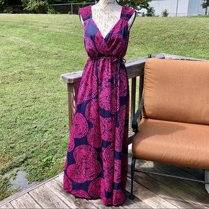 Gorgeous Attention Navy & Pink Maxi Dress